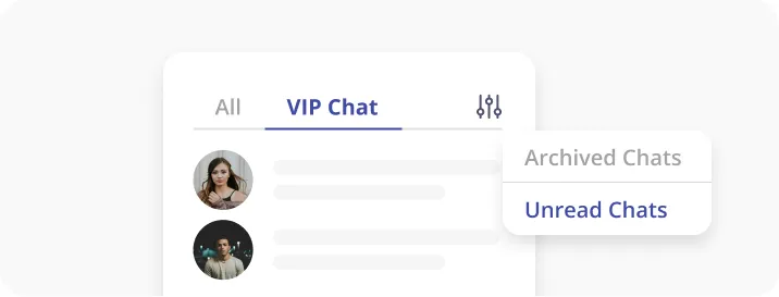 Advanced filters for conversations interface