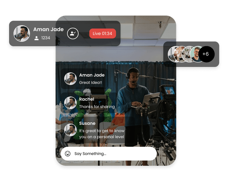 Host group sessions with live video streaming
