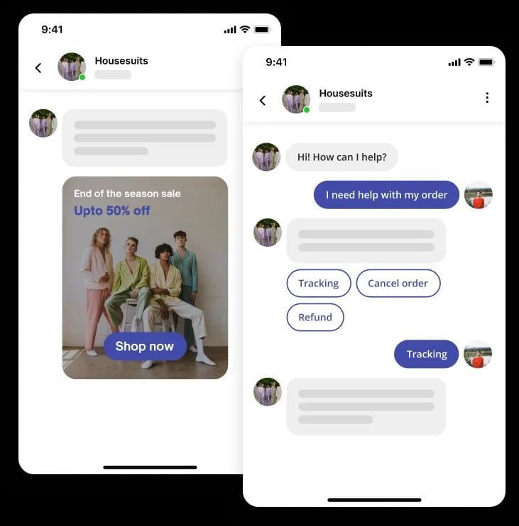 Manage sales over chat