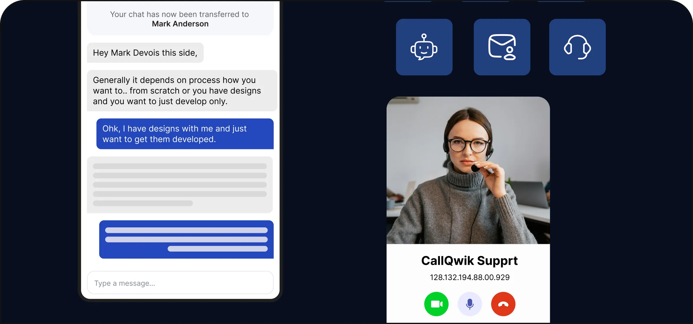 AI Support Voice & Chat interface
